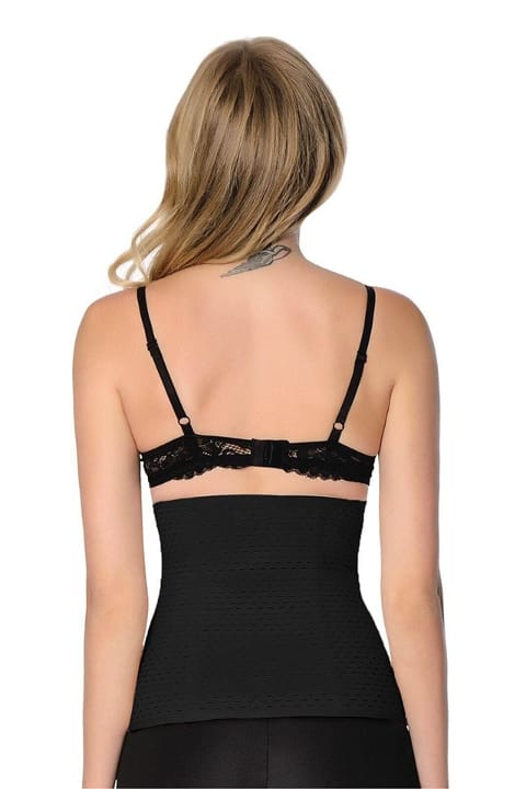 Yüksek Bel Dikişsiz Korse Siyah Pera Fitol 5003 - Siyah