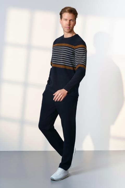 Dik Yaka, Ribana Kesim Erkek Pijama Takımı Doreanse 254546