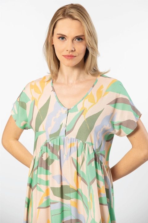 Viskon Dokuma Kloş Elbise Türen 3602 - 2