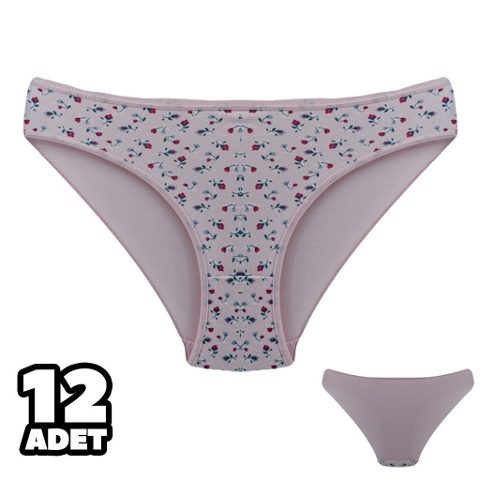 Yüksek Pamuk Oranı ve Düz Lastik Slip Külot Dondeza 101143 - Pudra