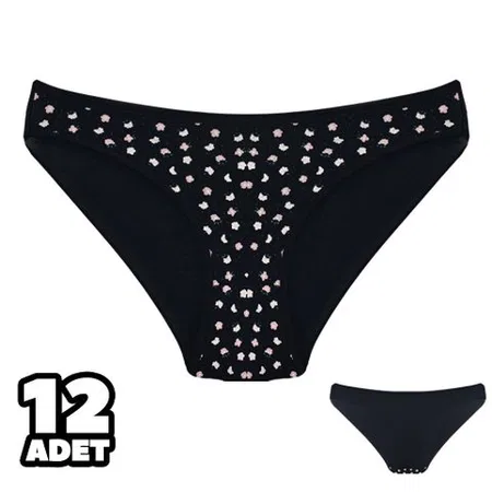 Yüksek Pamuk Oranı Siyah Bikini Külot Dondeza 101144 - Siyah