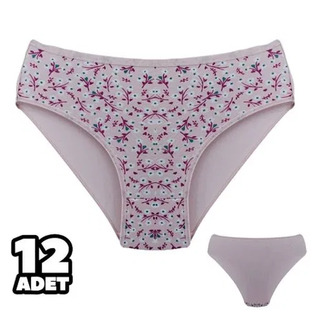 Pudra Desenli Yüksek Bel Slip Külot Dondeza 201 - Pudra