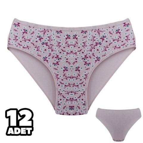 Pudra Desenli Yüksek Bel Slip Külot Dondeza 201 - Pudra