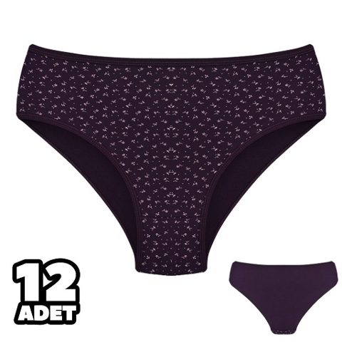 Mor Çiçek Desenli Yüksek Bel Slip Külot Dondeza 201