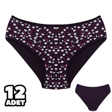 Pamuklu Yüksek Bel Slip Külot Mor Dondeza 201 - Mor