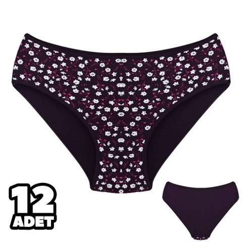 Pamuklu Yüksek Bel Slip Külot Mor Dondeza 201