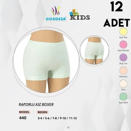 Pamuklu Geniş Askılı Kız Çocuk Atlet Dondeza 440 - Asorti