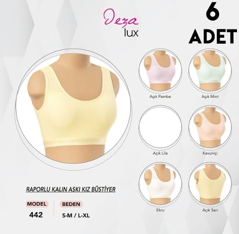Kalın Askılı Yumuşak Kız Çocuk Büstiyer Dondeza 442