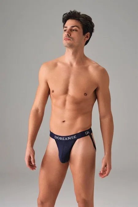 Polyester Likra Jockstrap String Erkek İç Giyim Doreanse 1004 - Lacivert