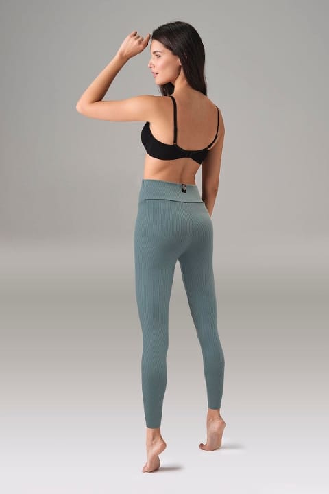 Yüksek Bel Fitilli Spor Tayt Doreanse 8041 - Vizon