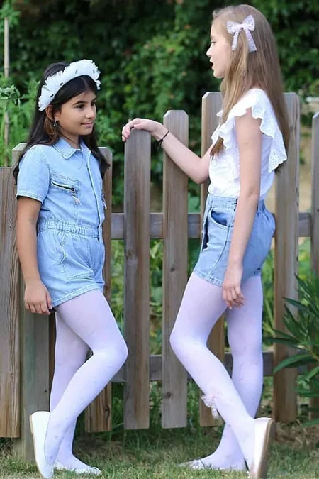 Kaydırmaz Tabanlı Pamuklu Çocuk Külotlu Çorap Daymod 2125172 - Beyaz