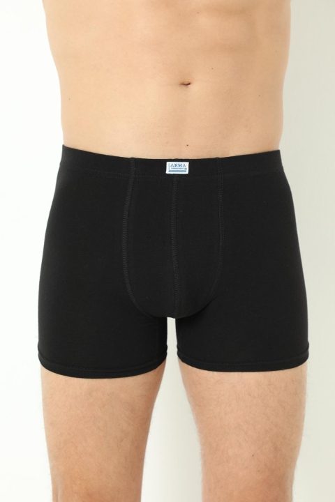 Pamuklu Likralı Düz Erkek Boxer Arma 1170 - Siyah