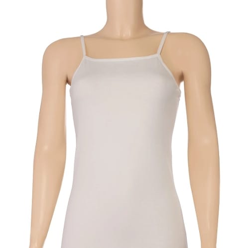 Likralı İp Askılı Kadın Atlet Ekru Yıldız 2232