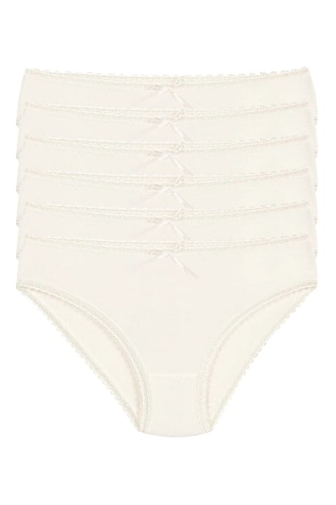 Bambu Dantelli Yüksek Bel Külot Ekru Yıldız 3882