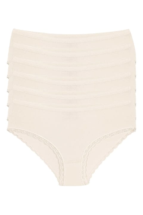 Likralı Yüksek Bel Bato Kadın Külot Yıldız 3752 - Ekru