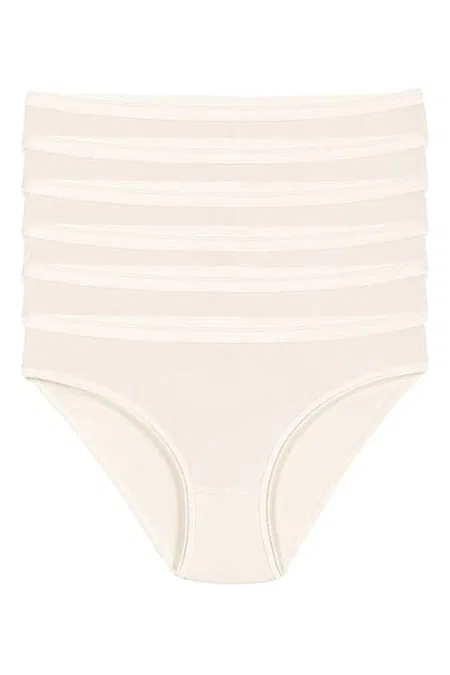 Pamuklu Yüksek Bel Bikini Külot Yıldız 3728 - Ekru