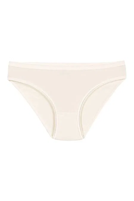 Pamuklu Yüksek Bel Bikini Külot Yıldız 3728 - Ekru