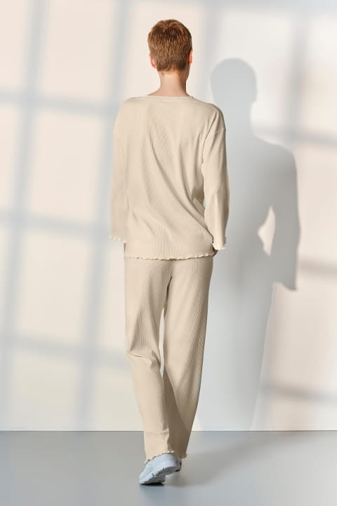 Pamuk Modal Elestan Ekru Kadın Pijama Takımı Doreanse 25K4046 - 2