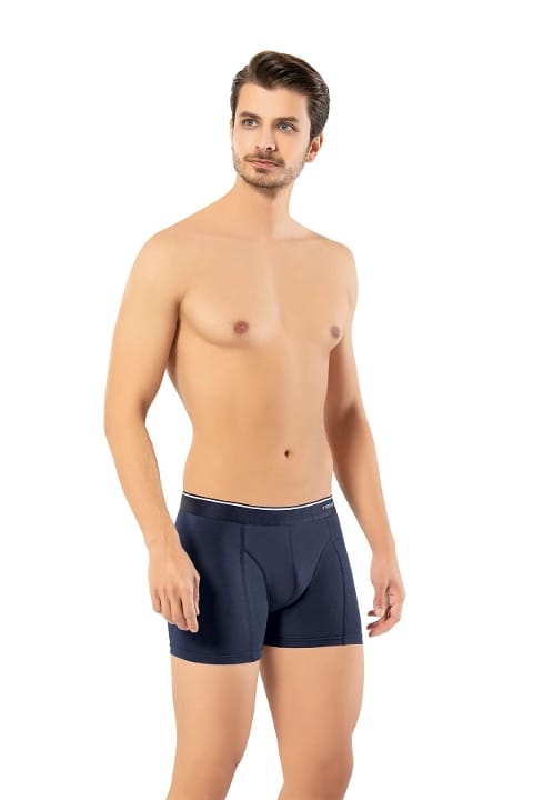 Pamuk Elastan Esnek Bel Klasik Boxer Erdem 1445 - Lacivert