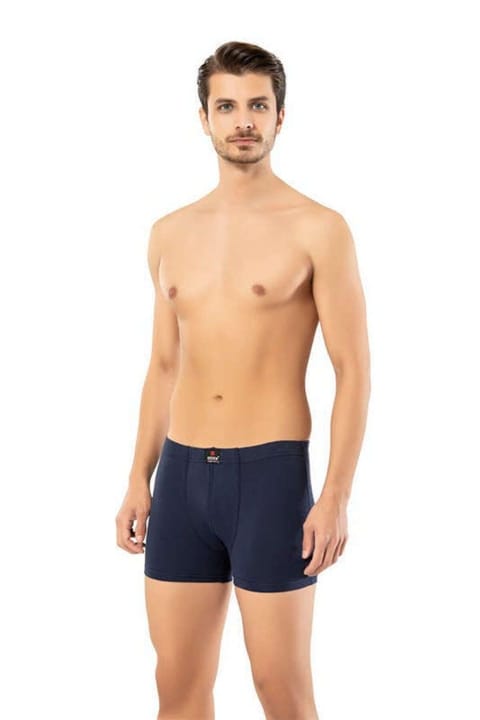 Pamuklu Elastan Kısa Slim Fit Boxer Erdem 1420 - Lacivert