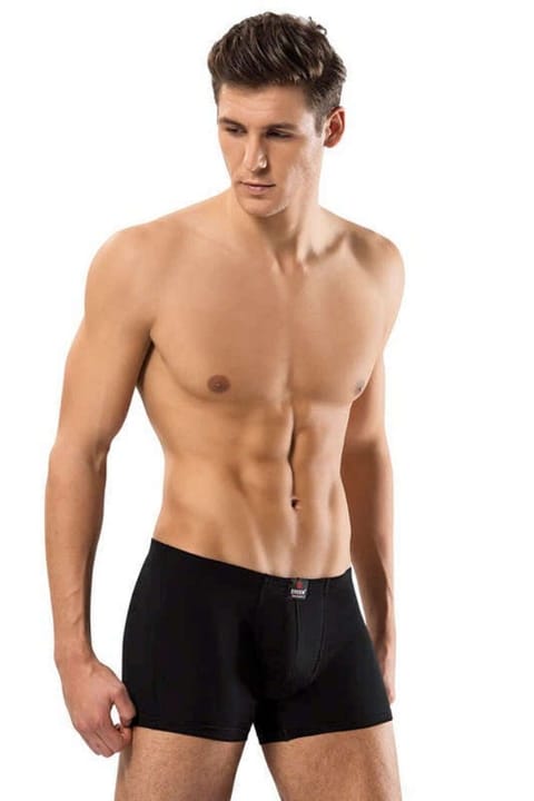 Pamuklu Elastan Kısa Slim Fit Boxer Erdem 1420 - Siyah