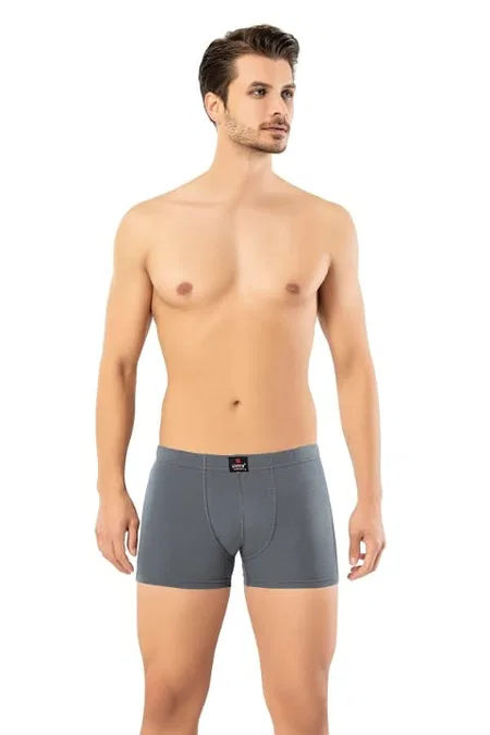 Pamuklu Elastan Kısa Slim Fit Boxer Erdem 1420 - Antrasit