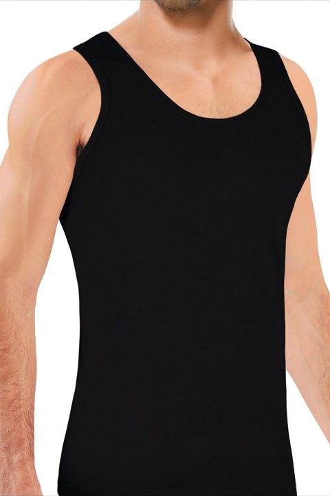 Likralı Pamuklu Erkek Atlet Siyah Öts 1150 - 2