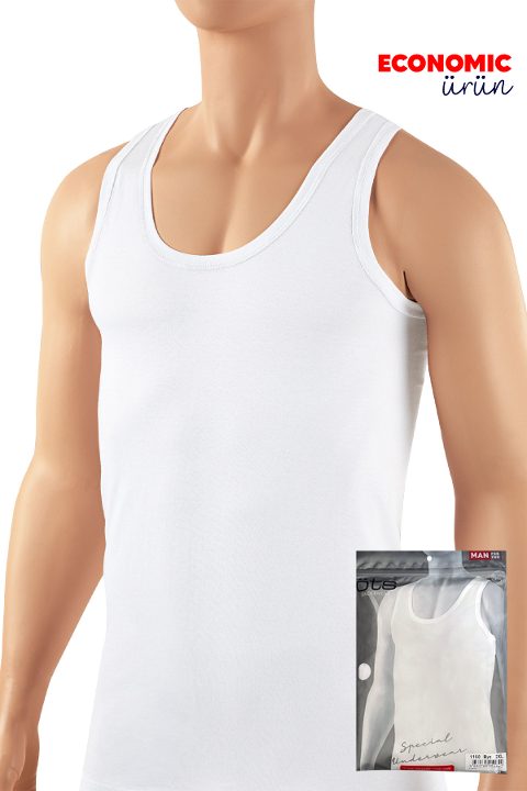 Pamuklu Ribana Kesim Erkek Atlet Öts 1160 - Beyaz