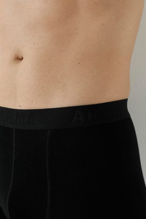 Yumuşak Bambu Likralı Boxer Arma Yıldız 1172 - Siyah