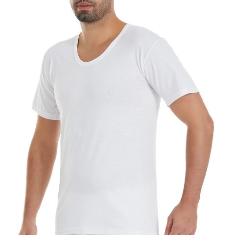 Pamuklu Ribana Yaka Kısa Kollu Atlet Erkek Yıldız 01