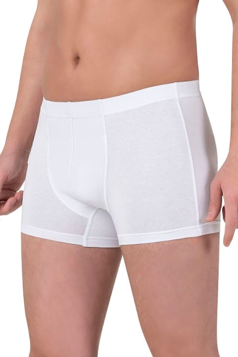 Pamuklu Likralı Esnek Boxer Şort Özkan 12024 - Beyaz