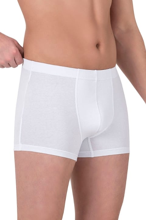 Pamuklu Likralı Esnek Boxer Şort Özkan 12024 - Beyaz