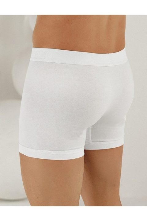 Pamuklu Likralı Beyaz Boxer Arma Yıldız 1144 - Beyaz