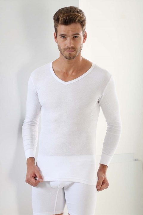 Pamuklu Ribana Uzun Kol V Yaka Badi Arma Yıldız 1127