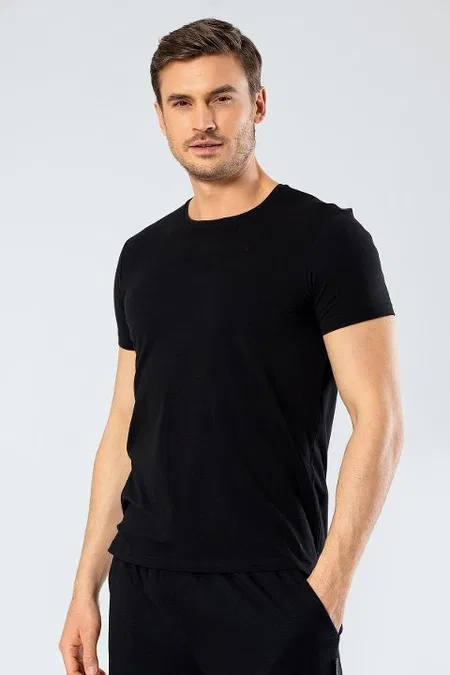 Cacharel Pamuklu Likralı Bisiklet Yaka T-shirt Erkek Cacharel 1331