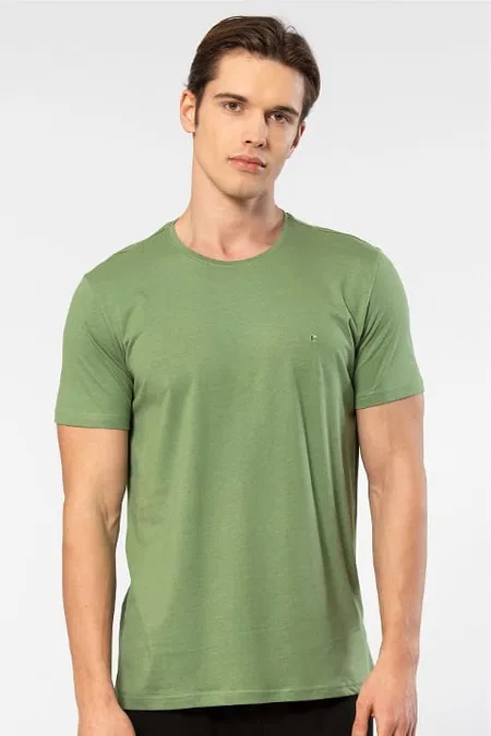 Modal Pamuk Rahat Kalıp Erkek T-shirt Cacharel 2169 - Yeşil