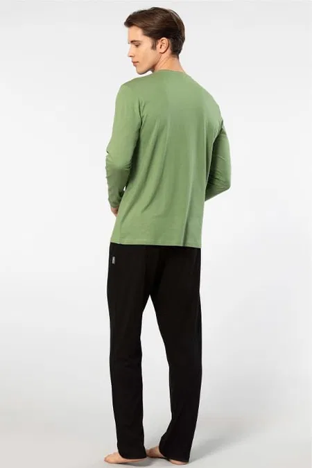 Uzun Kollu Modal Pamuklu Pijama Takımı Cacharel 2244 - Yeşil