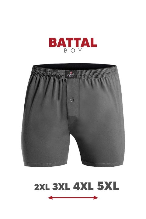 Pamuklu Düğmeli Erkek Boxer ÖTS 2655 - Füme