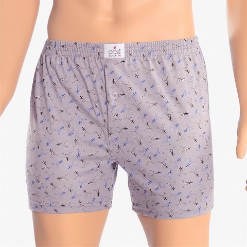 Pamuk Süprem Desenli Erkek Boxer Öts 2651 - Gri