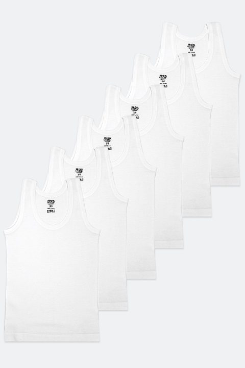 Pamuk Ribana Atlet Paketi Erkek Çocuk Öts 7005 - Beyaz