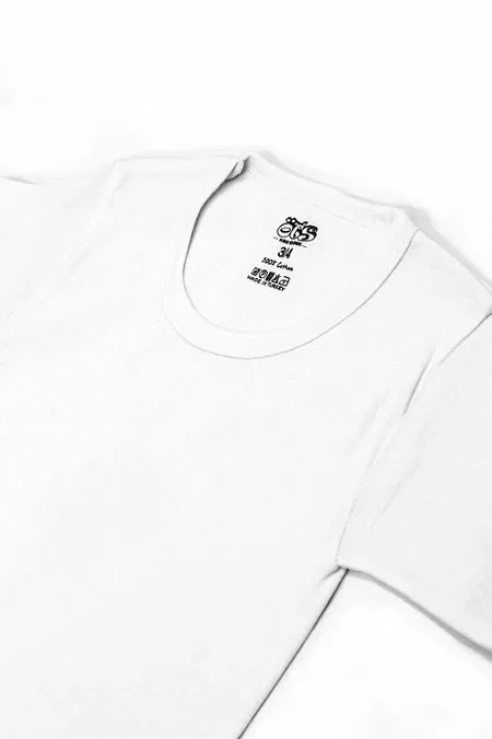 Pamuk Ribana Erkek Çocuk T-shirt Öts 7009 - Beyaz