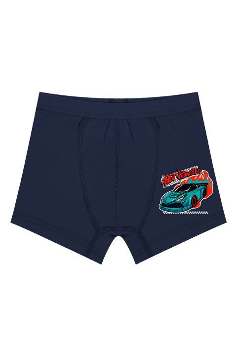 Yüksek Pamuklu Baskılı Erkek Çocuk Boxer Öts 7704 - Lacivert