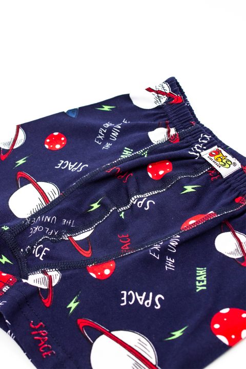 Pamuklu Likralı Erkek Çocuk Boxer Öts 7215 - Lacivert