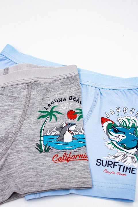 Pamuklu Elastan Erkek Çocuk Boxer  Öts 7392 - Gri