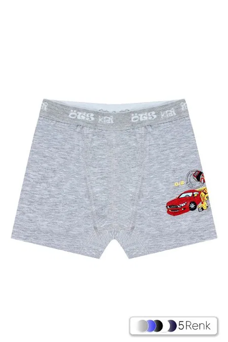 Pamuklu Esnek Boxer Erkek Çocuk Öts 7238 - Gri