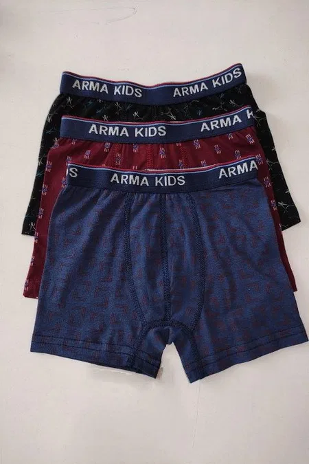 Pamuklu Desenli Likralı Boxer 3'lü Paket Arma Yıldız 5541 - Görsel