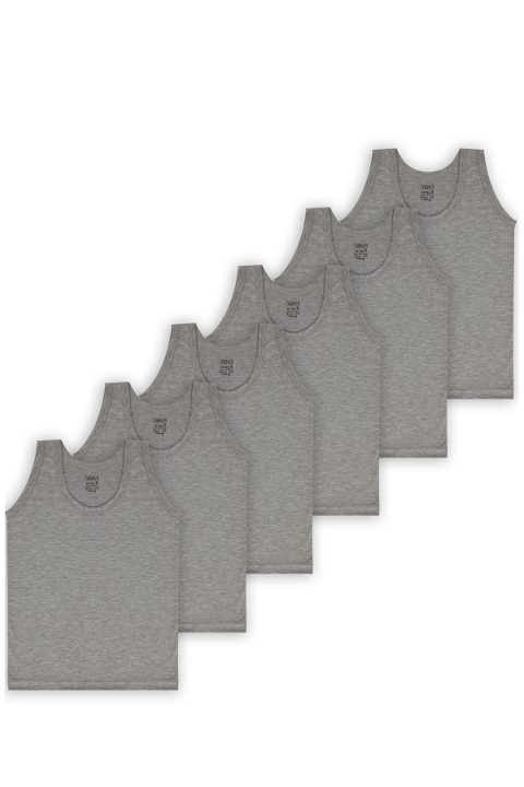 Pamuk Penye Süprem Gri Atlet 6lı Paket Arma Yıldız 5502