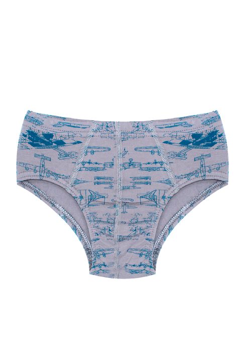 Pamuklu Likralı Erkek Çocuk Külot  Öts 7322 - Füme