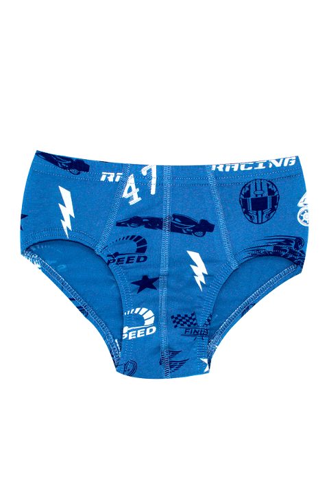 Pamuklu Likralı Erkek Çocuk Külot  Öts 7322 - Mavi