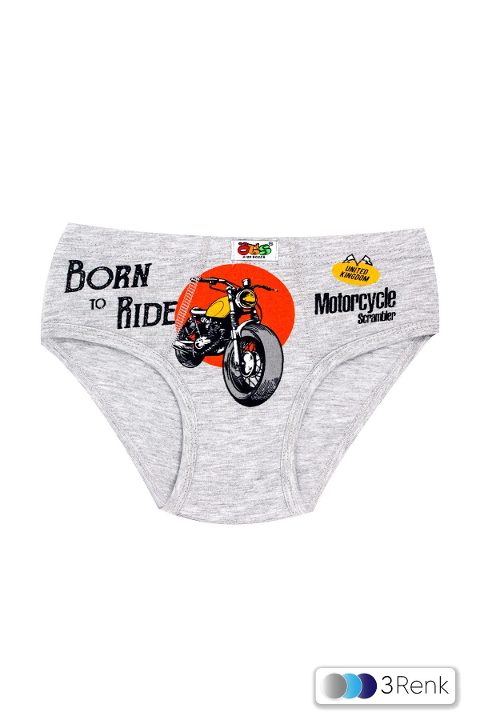 Pamuklu Lastikli Renkli Baskılı Çocuk Külot Öts 7245